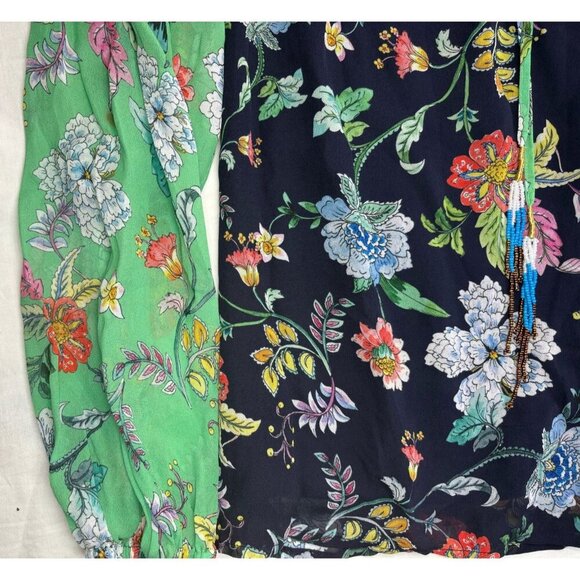 Johnny Was Green Embroidery Boho Blouse Long Sleeve Top, Size XS - Picture 4 of 4